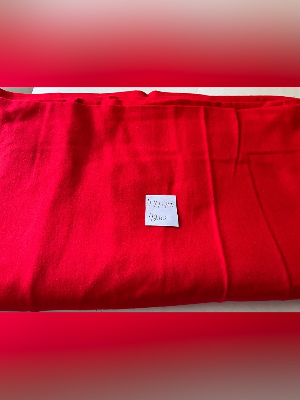 Fleece Fabric Quilting Sewing Crafting Material Red 2 Yards 40W